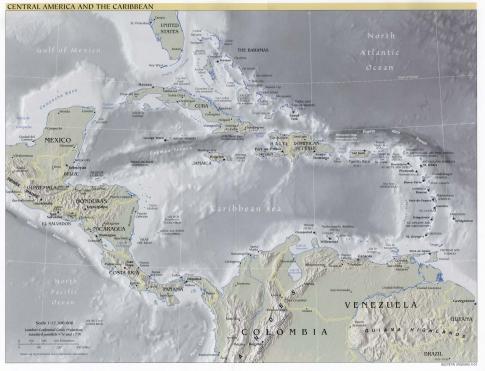 Carte Amérique Centrale et Caraïbes
