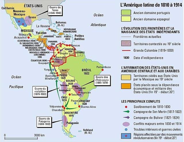 Amérique Latine-XIXème siècle-Guerres