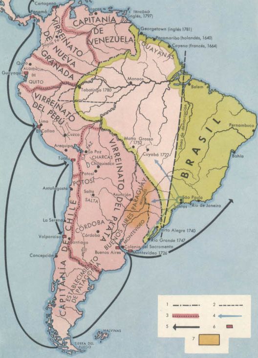 Carte_ Colonisation Amérique du Sud